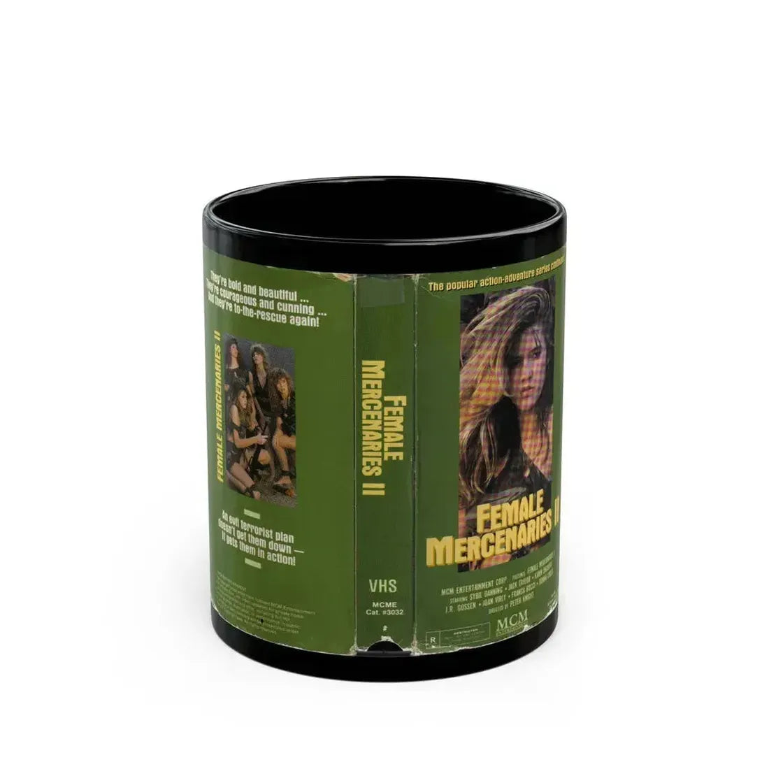 FEMALE MERCENARIES 2 (VHS COVER) - Black Coffee Mug 11oz - Go Mug Yourself