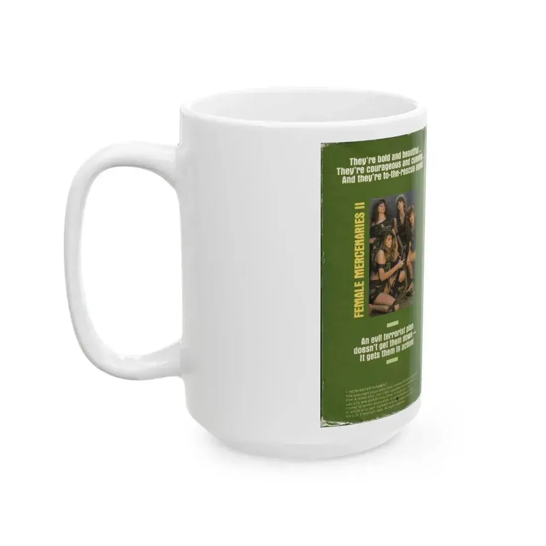 FEMALE MERCENARIES 2 (VHS COVER) - White Coffee Mug - Go Mug Yourself