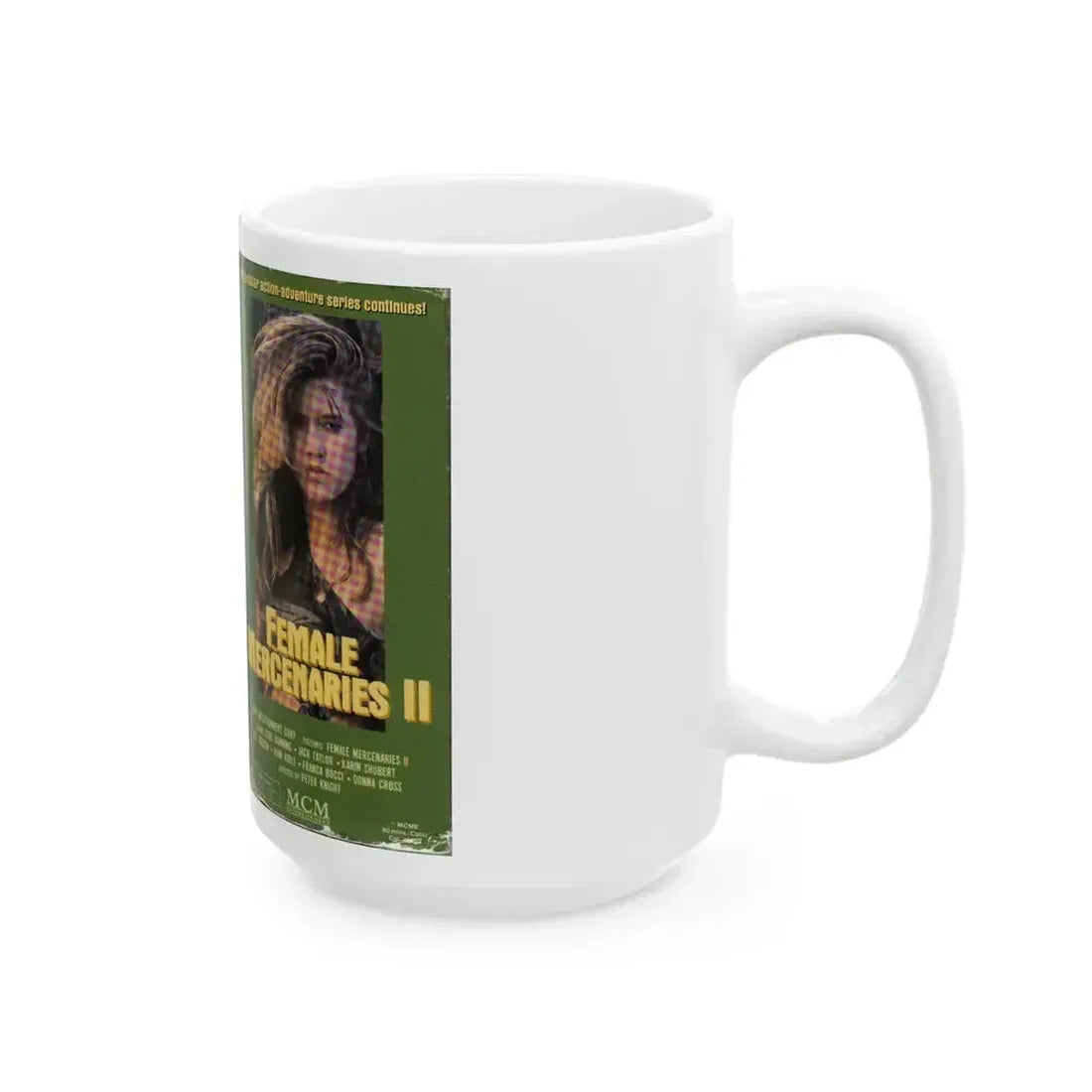FEMALE MERCENARIES 2 (VHS COVER) - White Coffee Mug - Go Mug Yourself