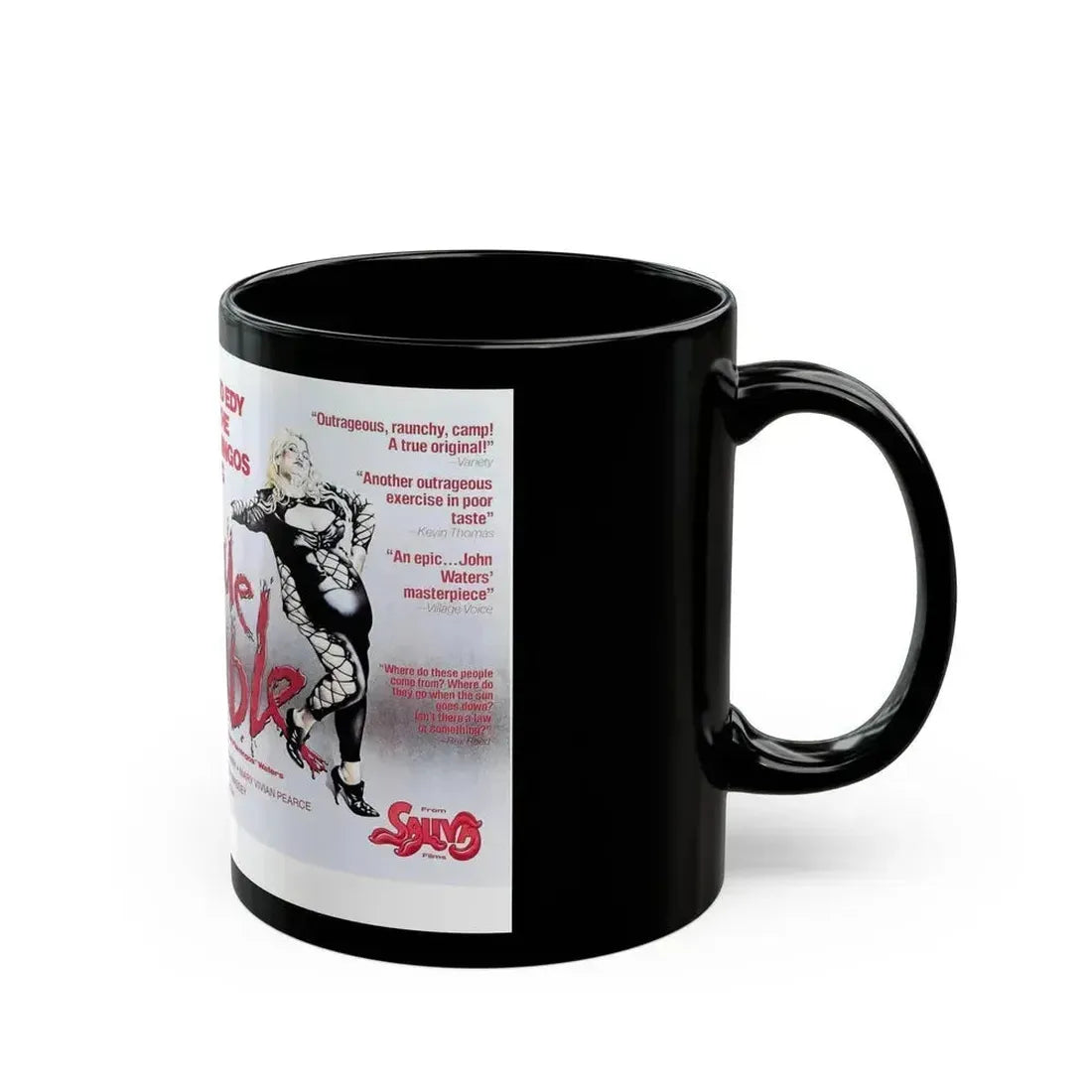 FEMALE TROUBLE 1974 Movie Poster - Black Coffee Mug - Go Mug Yourself