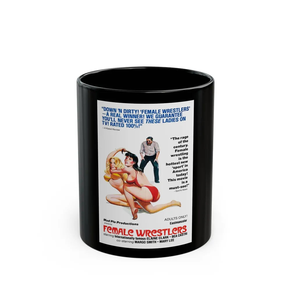 FEMALE WRESTLERS 1980 Movie Poster - Black Coffee Mug-11oz-Go Mug Yourself