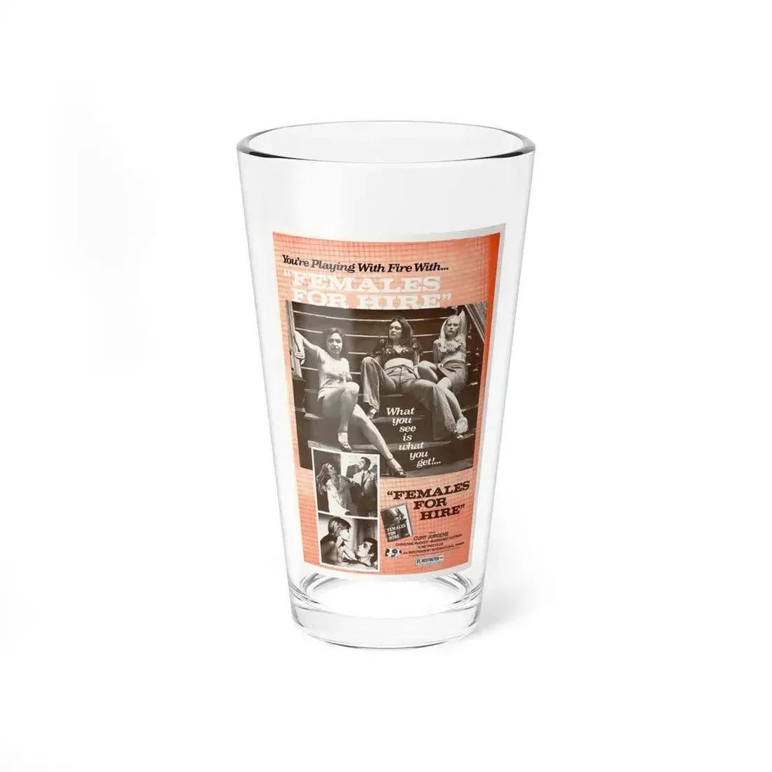 FEMALES FOR HIRE 1968 Movie Poster - Pint Glass 16oz 16oz - Go Mug Yourself