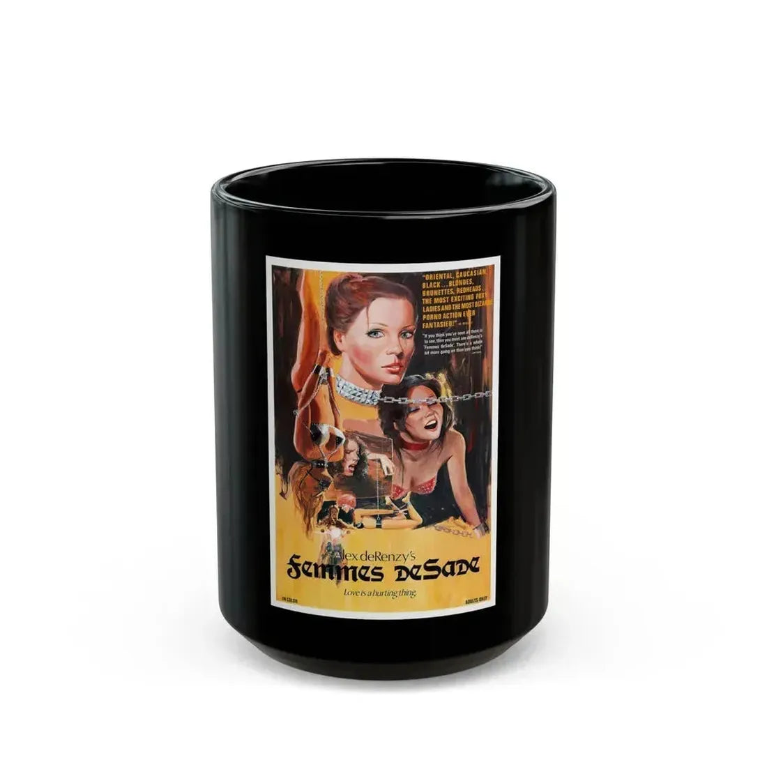 FEMMES DE SADE 1976 Movie Poster - Black Coffee Mug 15oz - Go Mug Yourself