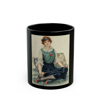 Fencing, American Art Works calendar illustration, 1917 - Black Coffee Mug 11oz - Go Mug Yourself