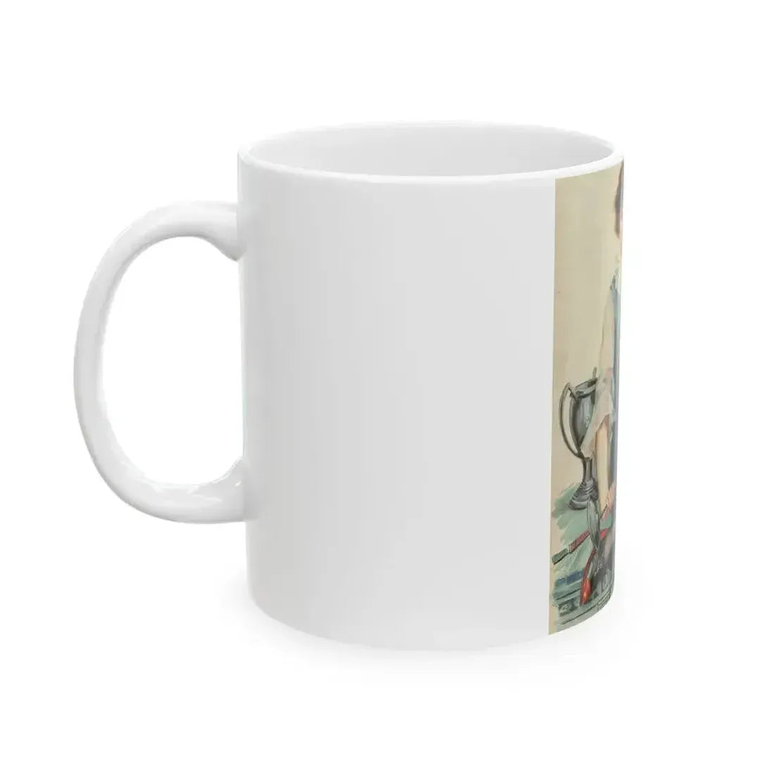 Fencing, American Art Works calendar illustration, 1917 - White Coffee Mug - Go Mug Yourself
