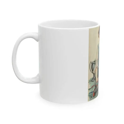 Fencing, American Art Works calendar illustration, 1917 - White Coffee Mug - Go Mug Yourself