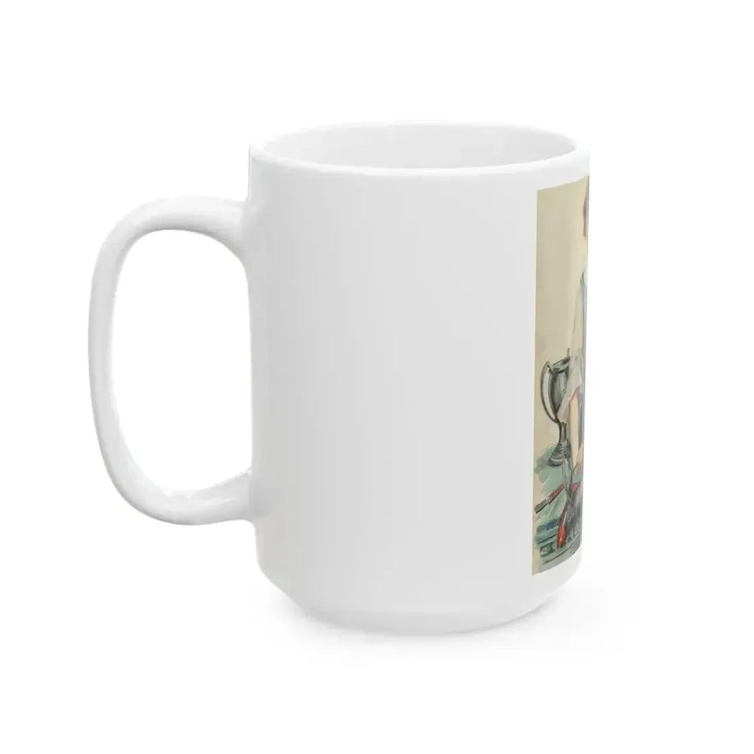 Fencing, American Art Works calendar illustration, 1917 - White Coffee Mug - Go Mug Yourself