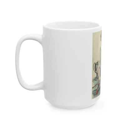 Fencing, American Art Works calendar illustration, 1917 - White Coffee Mug - Go Mug Yourself