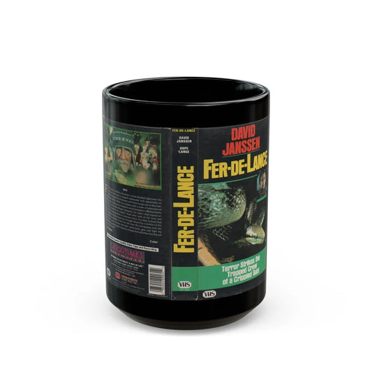 FER DE LANCE DAVID JANSSEN (VHS COVER) - Black Coffee Mug-15oz-Go Mug Yourself