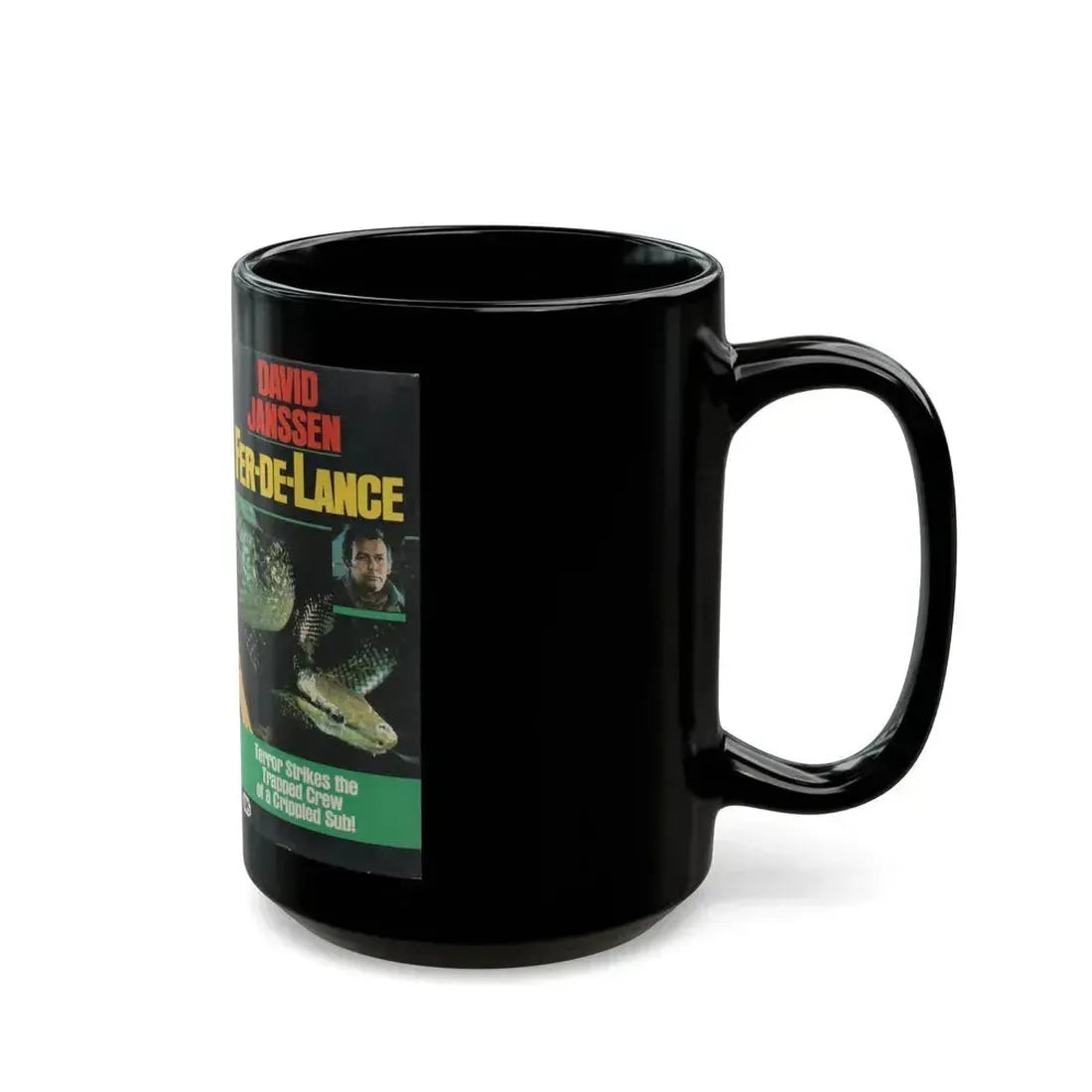 FER DE LANCE DAVID JANSSEN (VHS COVER) - Black Coffee Mug - Go Mug Yourself