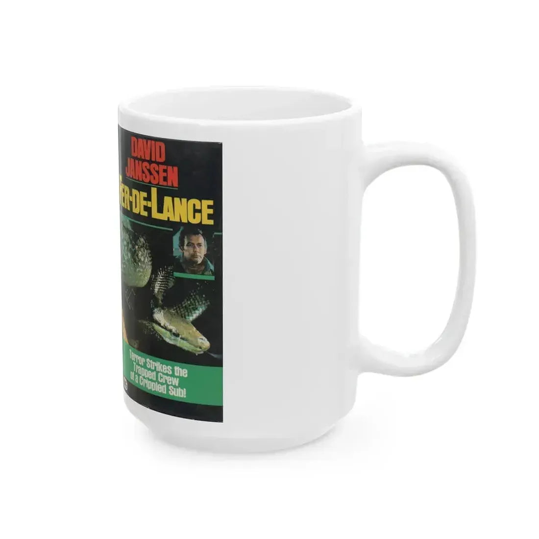 FER DE LANCE DAVID JANSSEN (VHS COVER) - White Coffee Mug - Go Mug Yourself
