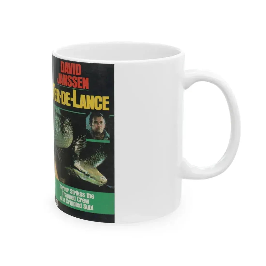 FER DE LANCE DAVID JANSSEN (VHS COVER) - White Coffee Mug - Go Mug Yourself