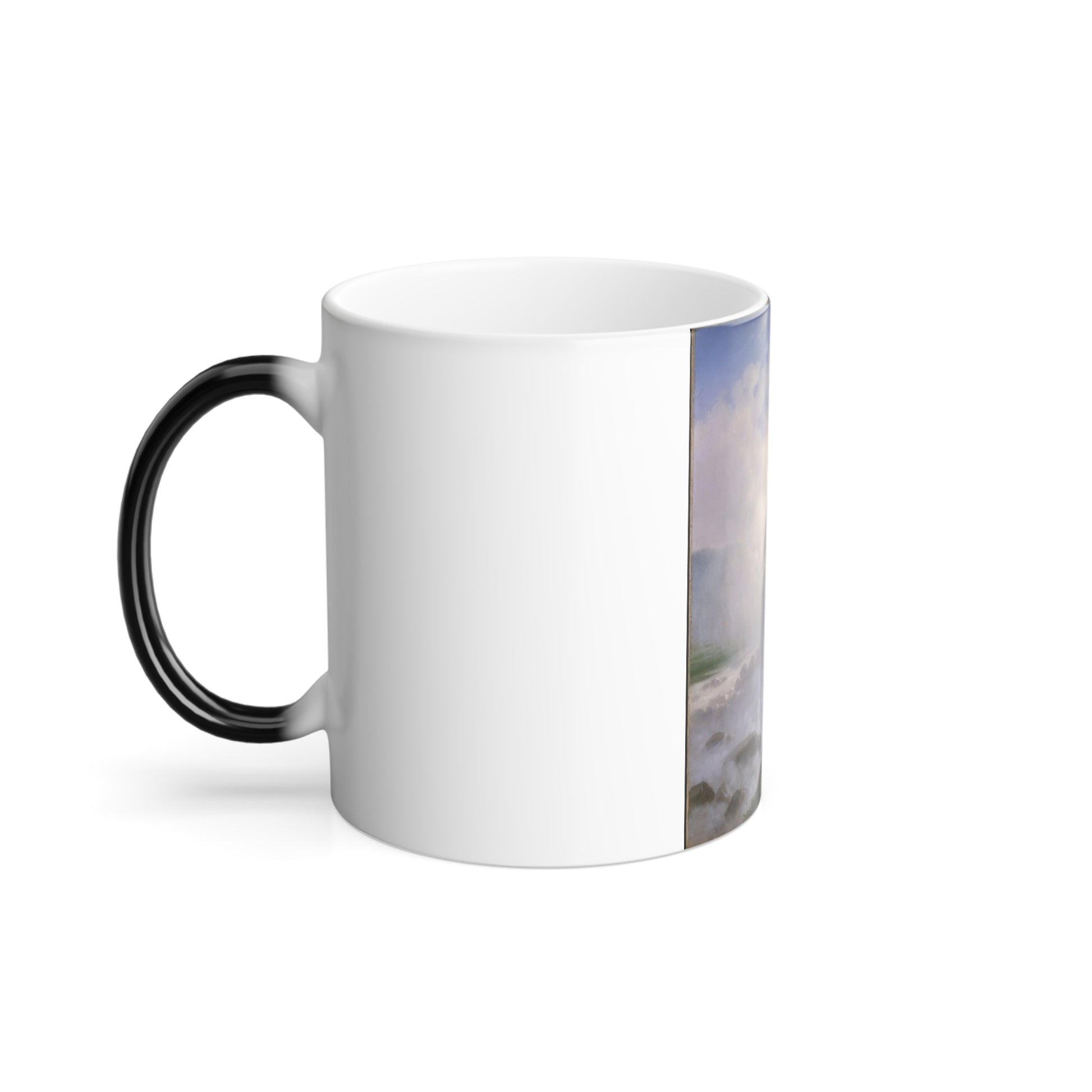 Ferdinand Richardt (1819-1895) Underneath Niagara Falls - Oil on Canvas 1862 - Color Changing Mug 11oz-Go Mug Yourself