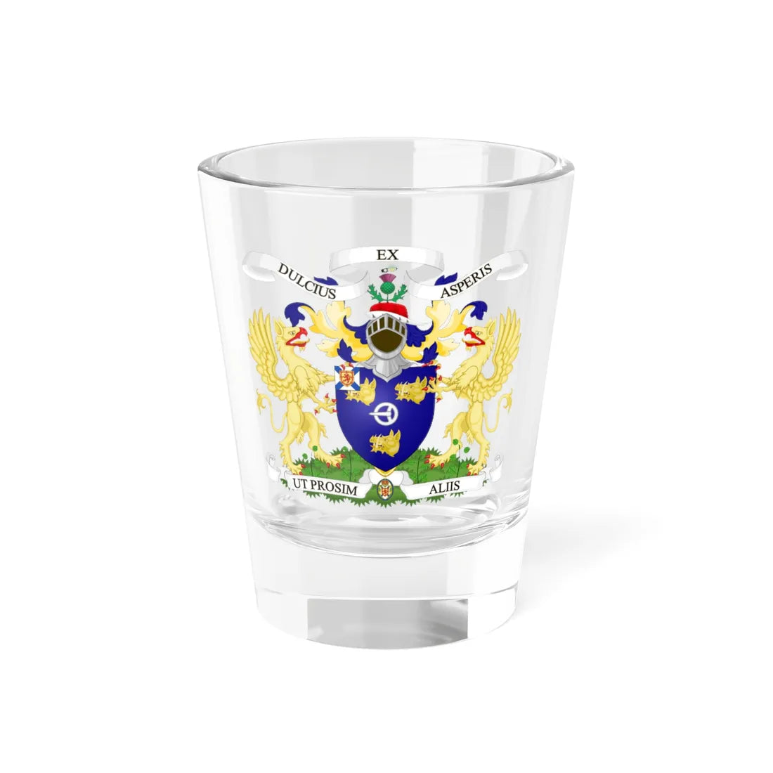 Fergusson of Kilkerran coat of arms (New Zealand) (Coat of Arms) Shot Glass 1.5oz 1.5oz - Go Mug Yourself