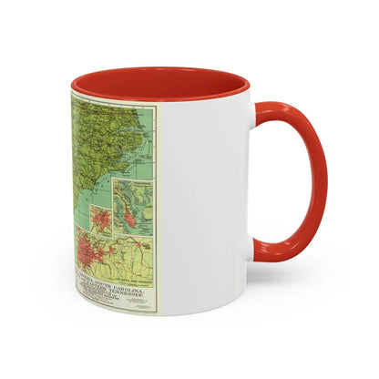 USA - Southeastern (1926) (Map) Accent Coffee Mug-Go Mug Yourself