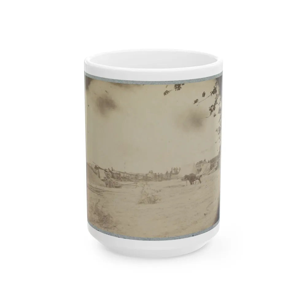 Cowan's Independent Battery, 1st N.Y., Inside One Of The Rebel Forts In Front Of Petersburg, 24th June 1864 (U.S. Civil War) White Coffee Mug-15oz-Go Mug Yourself