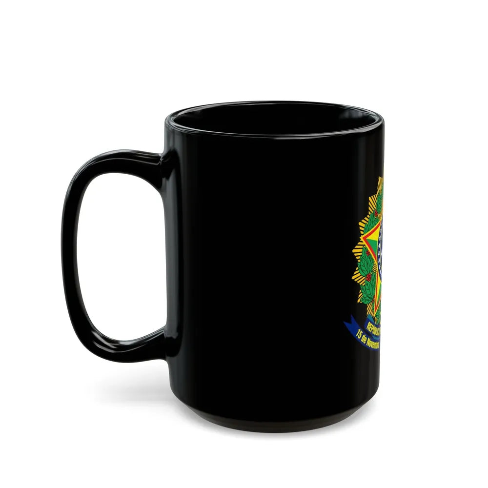 Coat of arms of Brazil (dark blue) - Black Coffee Mug-Go Mug Yourself