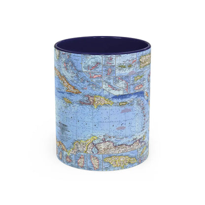 West Indies (1962) (Map) Accent Coffee Mug-11oz-Navy-Go Mug Yourself