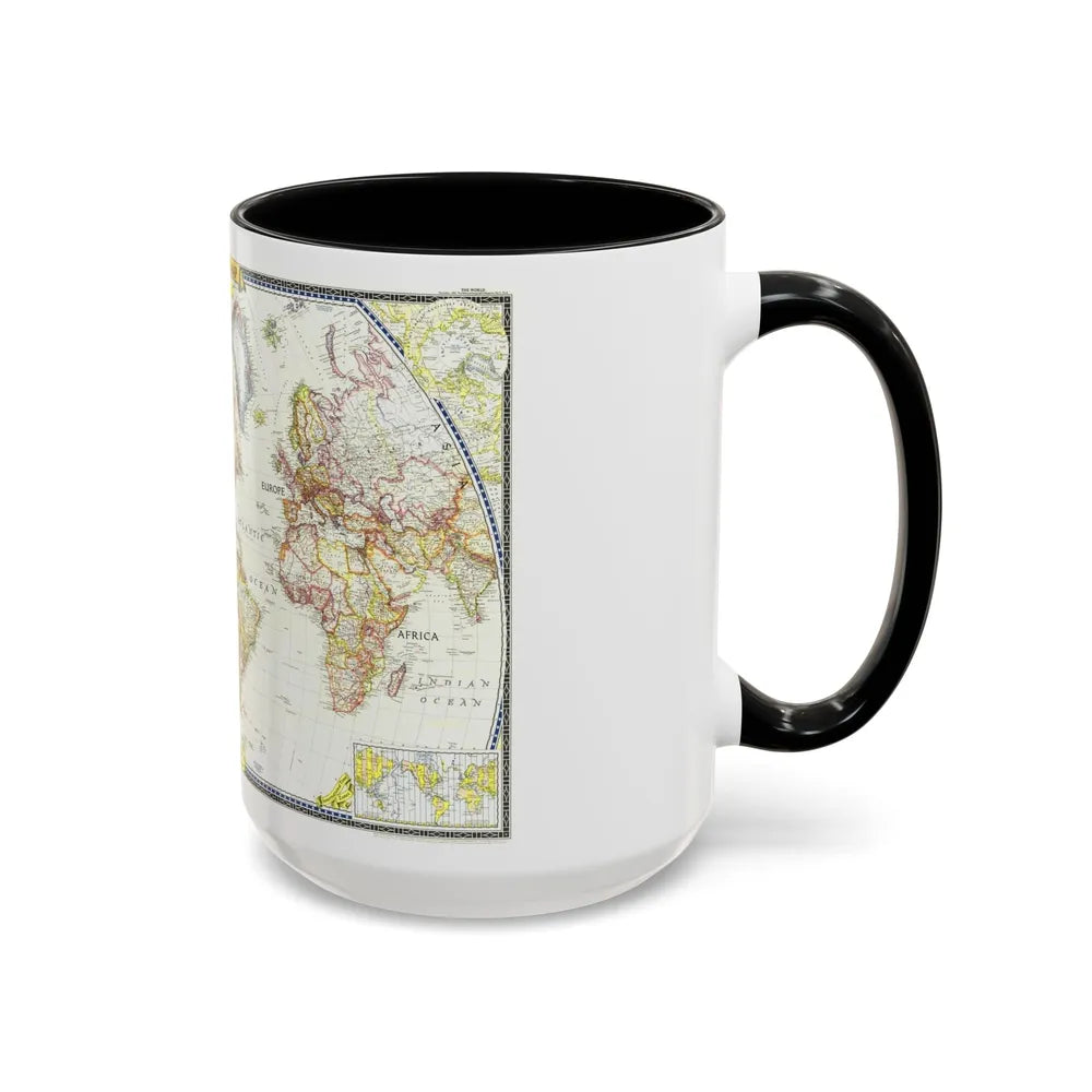 World Map (1951) (Map) Accent Coffee Mug-Go Mug Yourself