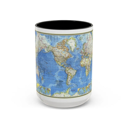 World Map (1970) (Map) Accent Coffee Mug-15oz-Black-Go Mug Yourself