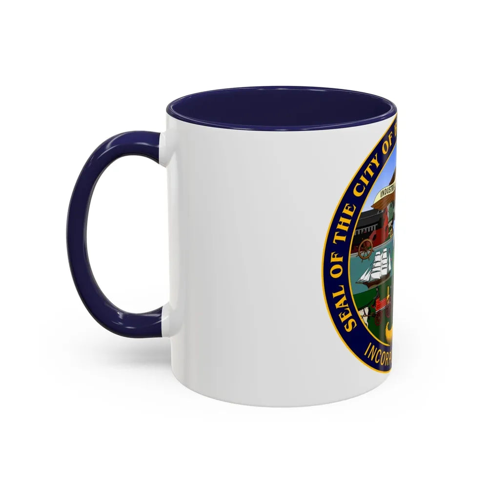 Seal of Bridgeport Connecticut - Accent Coffee Mug-Go Mug Yourself