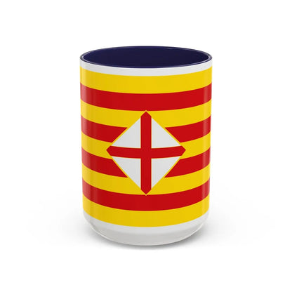 Flag of Barcelona - Accent Coffee Mug-15oz-Navy-Go Mug Yourself