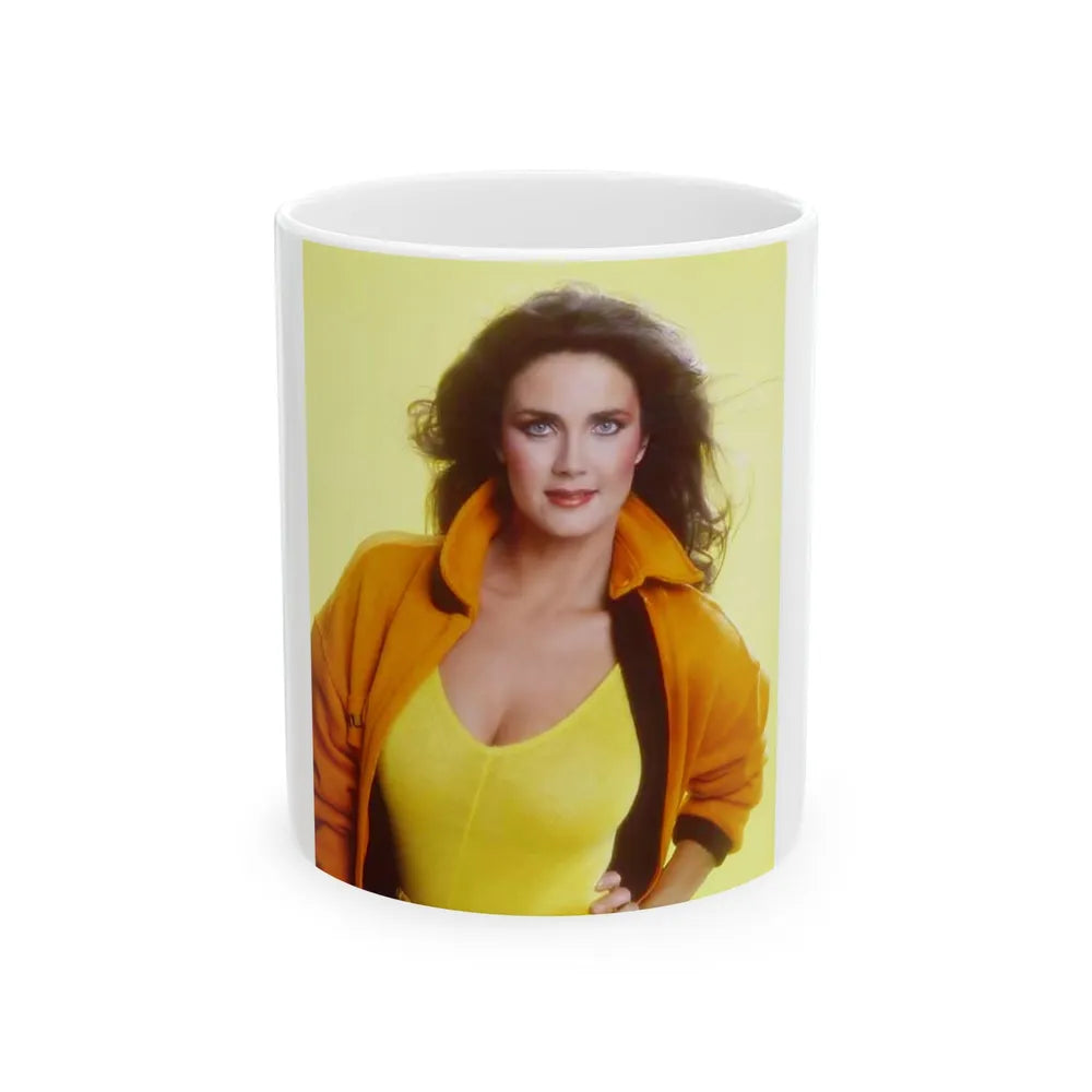 Lynda Carter #270 (Vintage Female Icon) White Coffee Mug-11oz-Go Mug Yourself