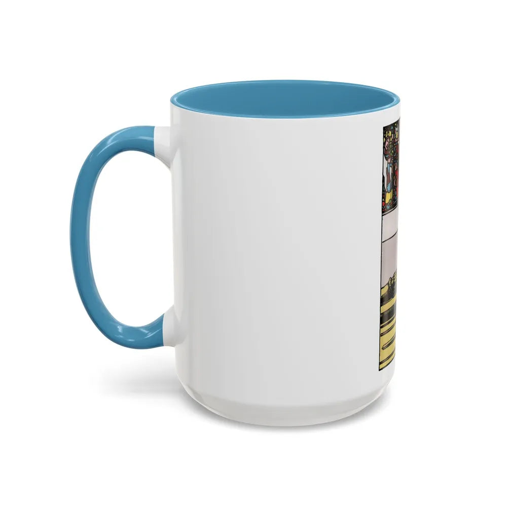 The 4 of Swords (Tarot Card) Accent Coffee Mug-Go Mug Yourself