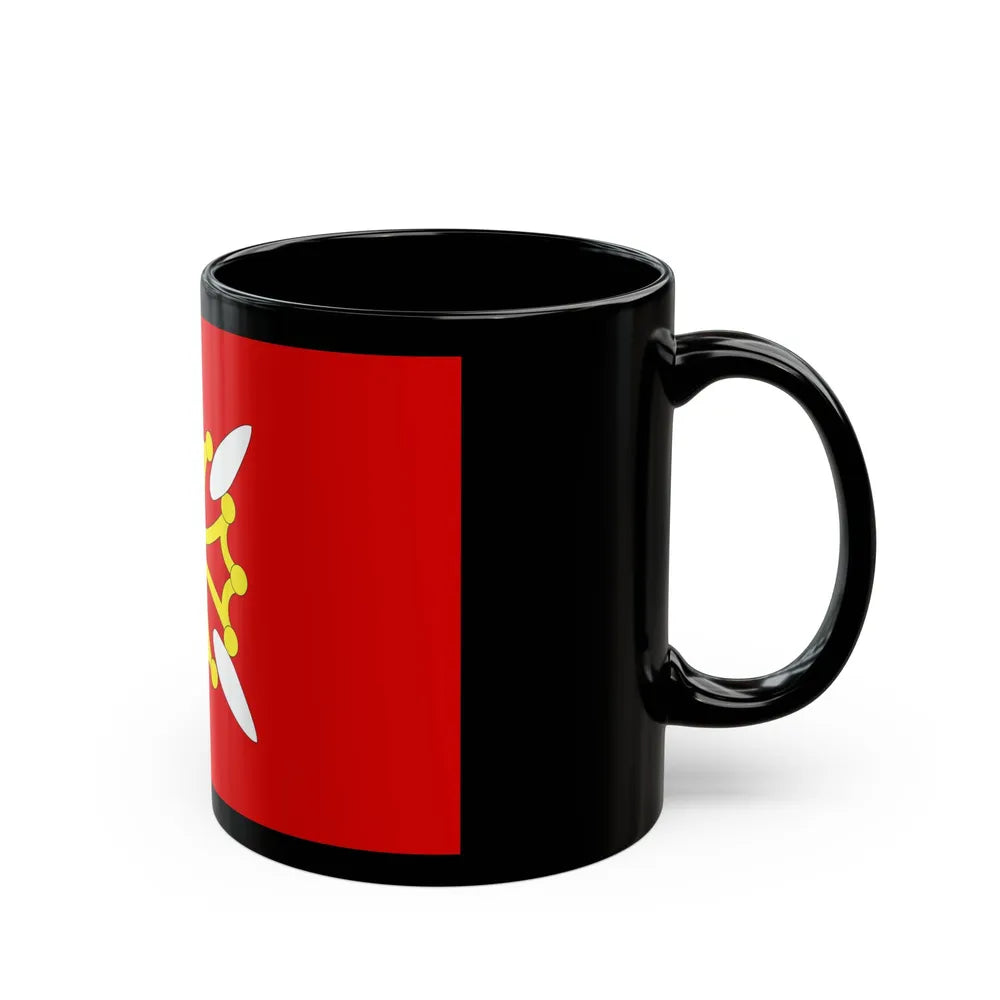 Flag of Haute Garonne France 2 - Black Coffee Mug-Go Mug Yourself