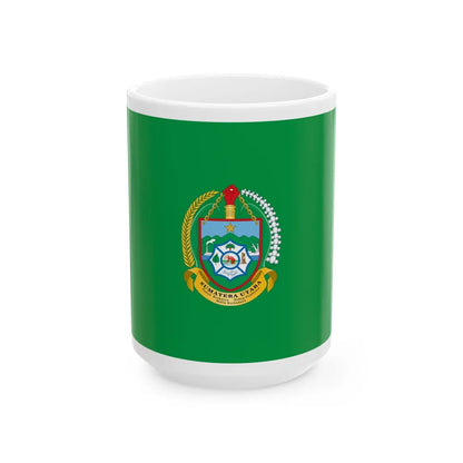 Flag of North Sumatra Indonesia - White Coffee Mug-15oz-Go Mug Yourself