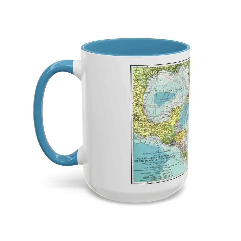 Central America (1913) (Map) Accent Coffee Mug-Go Mug Yourself