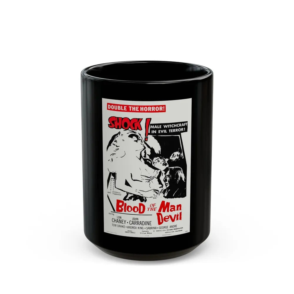 BLOOD OF THE MAN DEVIL (HOUSE OF THE BLACK DEATH) 1965 Movie Poster - Black Coffee Mug-15oz-Go Mug Yourself