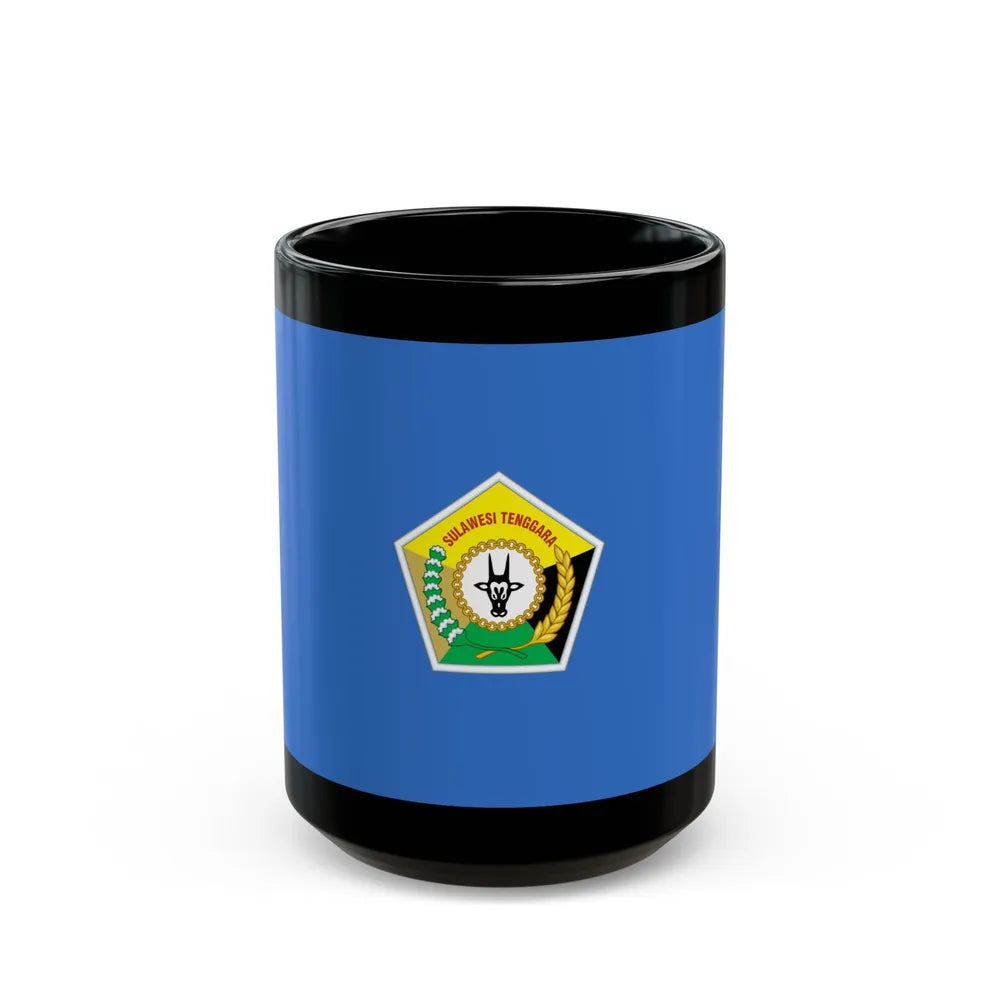 Flag of Southeast Sulawesi Indonesia - Black Coffee Mug-15oz-Go Mug Yourself