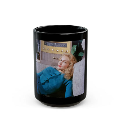 Julie Newmar #396 (Vintage Female Icon) Black Coffee Mug-15oz-Go Mug Yourself