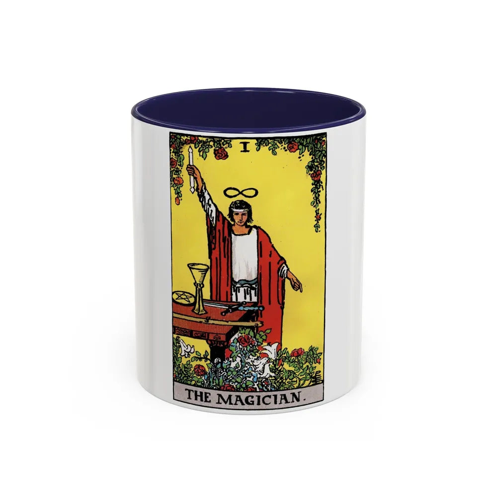 The Magician (Tarot Card) Accent Coffee Mug-11oz-Navy-Go Mug Yourself