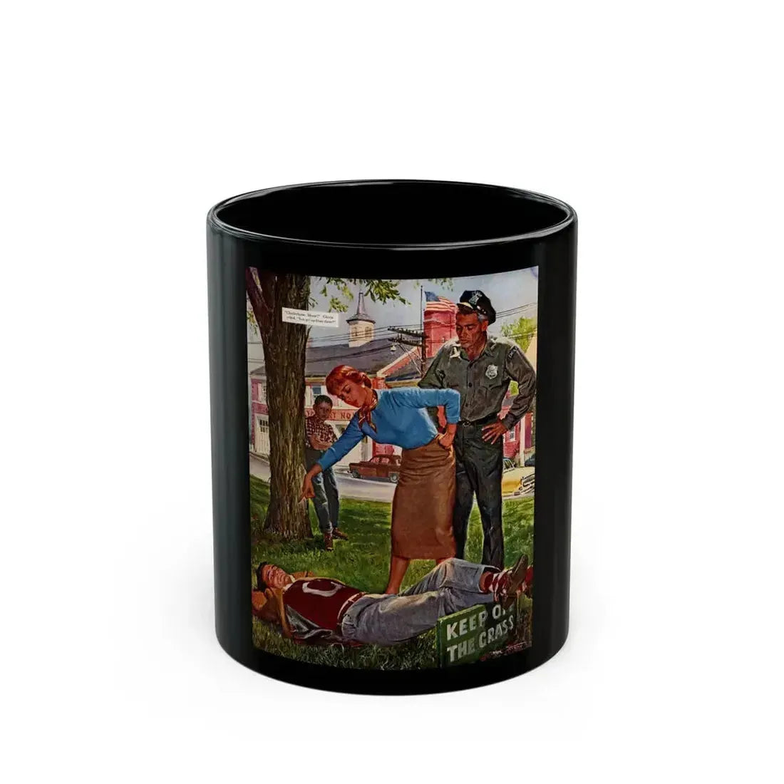 Fiction Illustration in Saturday Evening Post (1) - Black Coffee Mug 11oz - Go Mug Yourself