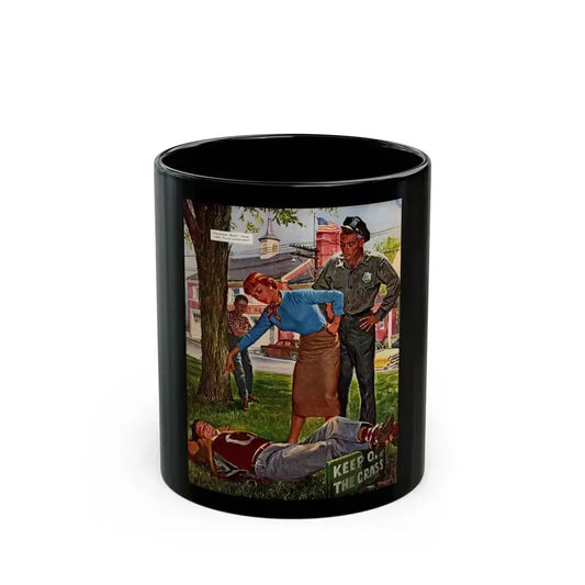 Fiction Illustration in Saturday Evening Post (1) - Black Coffee Mug 11oz - Go Mug Yourself