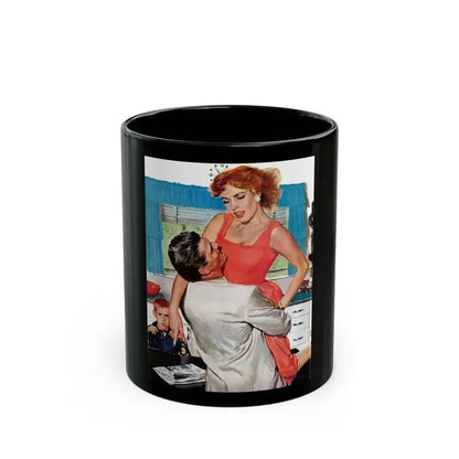 Fiction Illustration in Saturday Evening Post (2) - Black Coffee Mug 11oz - Go Mug Yourself