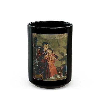 Fiction Illustration in Saturday Evening Post. Illustrator and date unknown - Black Coffee Mug 15oz - Go Mug Yourself