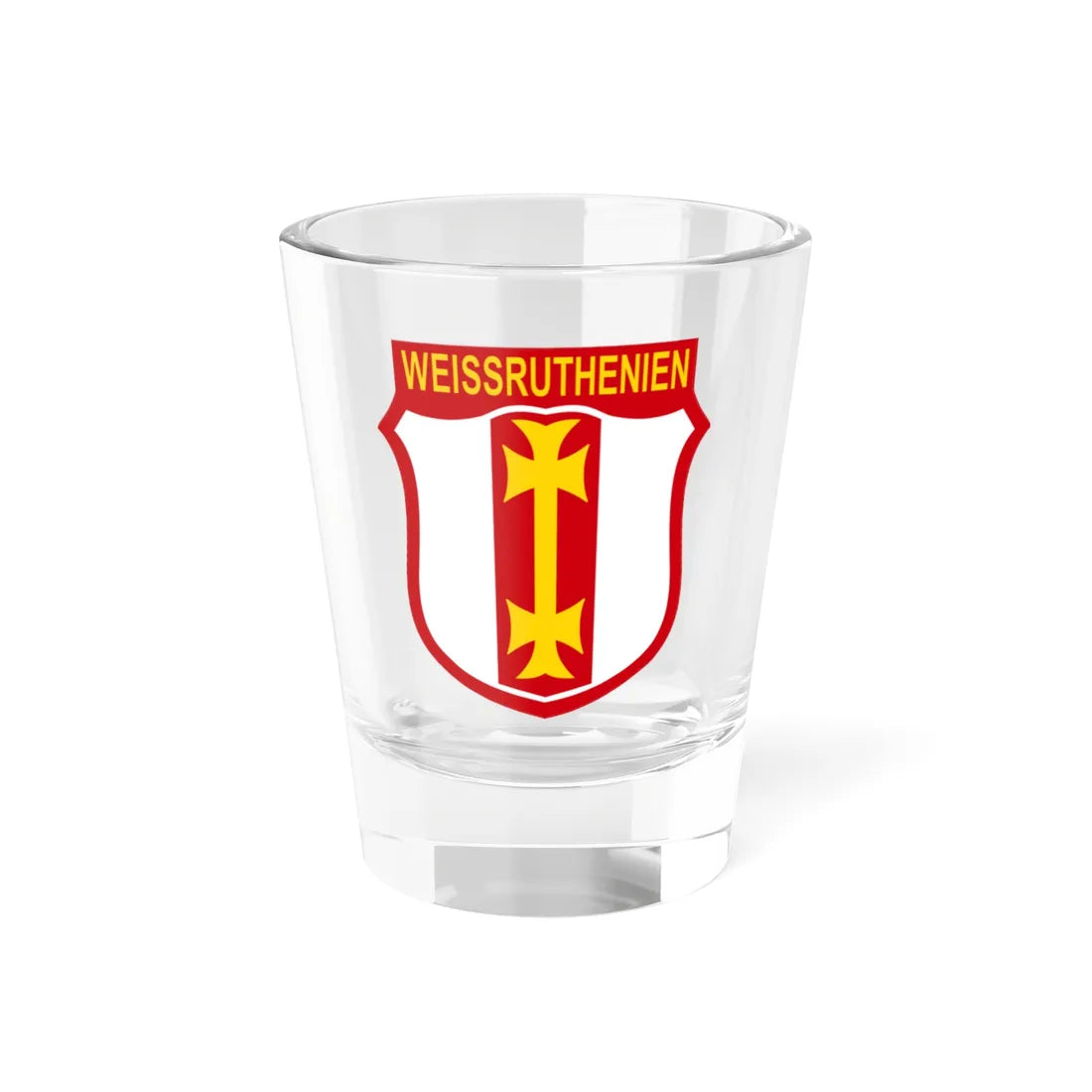 Fictional chevron of the 30th SS-Grenadier-Division (Belarus) (Coat of Arms) Shot Glass 1.5oz 1.5oz - Go Mug Yourself