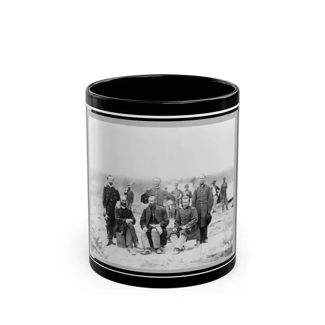 Field And Staff Of 39th U.S. Colored Infantry, In Front Of Petersburg, Va. (U.S. Civil War) Black Coffee Mug 11oz - Go Mug Yourself