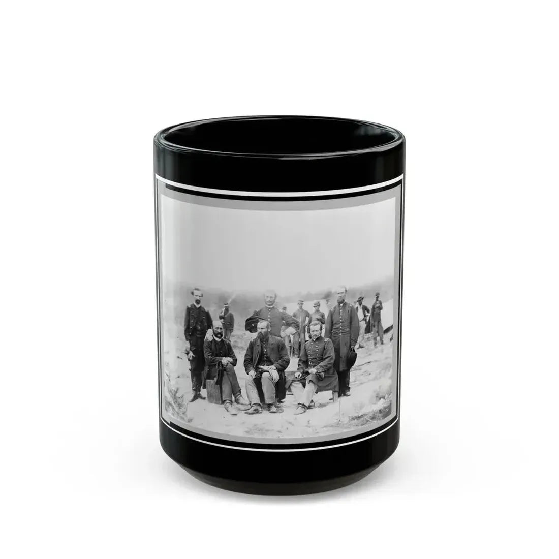 Field And Staff Of 39th U.S. Colored Infantry, In Front Of Petersburg, Va. (U.S. Civil War) Black Coffee Mug 15oz - Go Mug Yourself