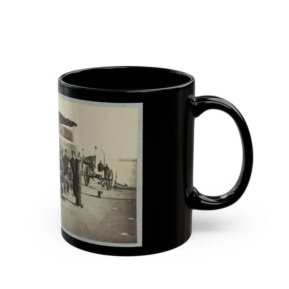 Fifteen Officers On Deck Of A Union Monitor Warship (U.S. Civil War) Black Coffee Mug-Go Mug Yourself