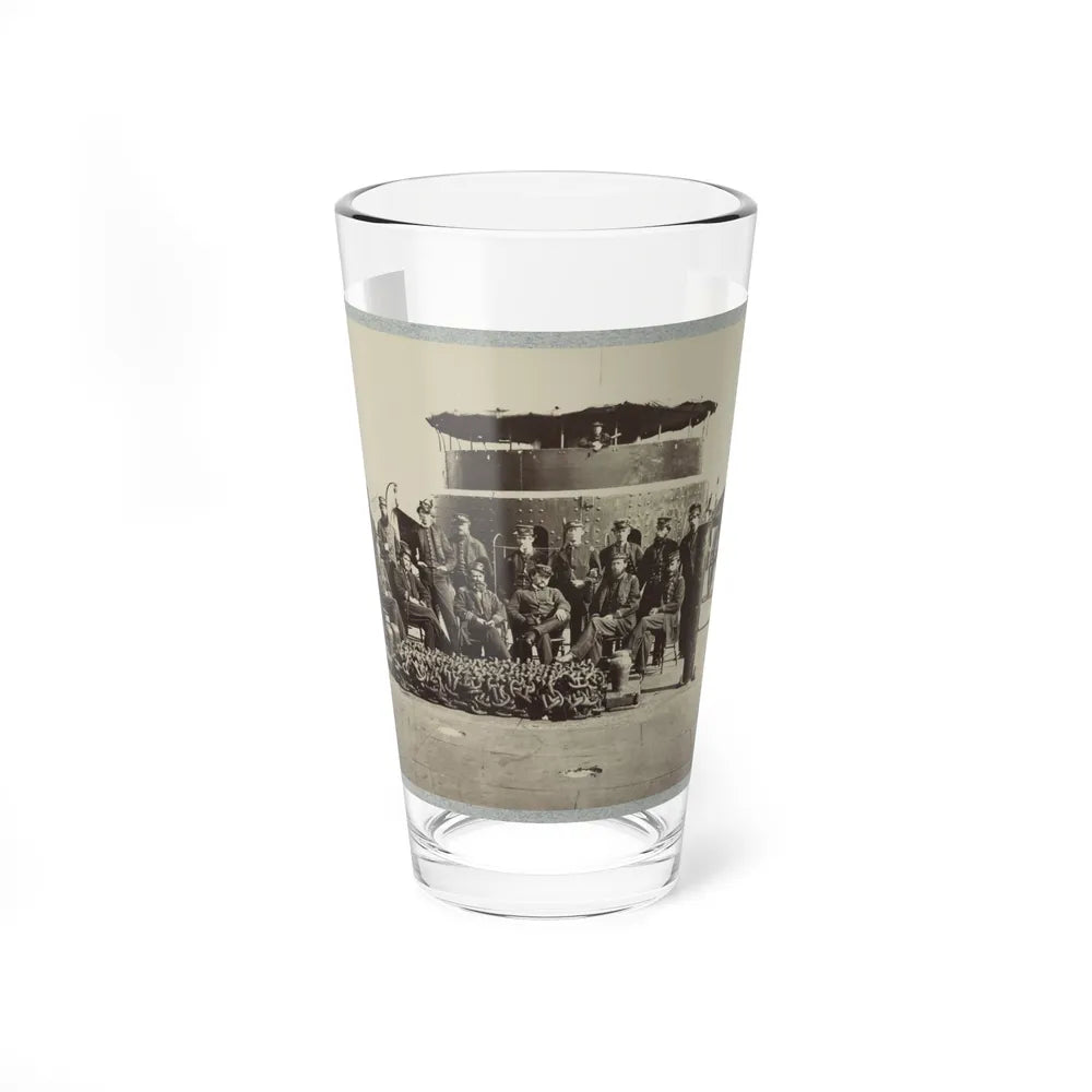 Fifteen Officers On Deck Of A Union Monitor Warship (U.S. Civil War) Pint Glass 16oz-16oz-Go Mug Yourself