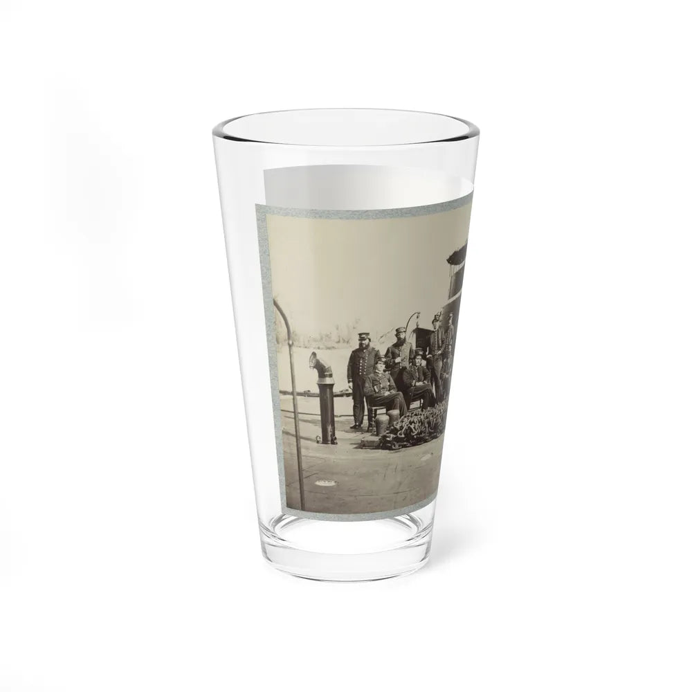 Fifteen Officers On Deck Of A Union Monitor Warship (U.S. Civil War) Pint Glass 16oz-Go Mug Yourself