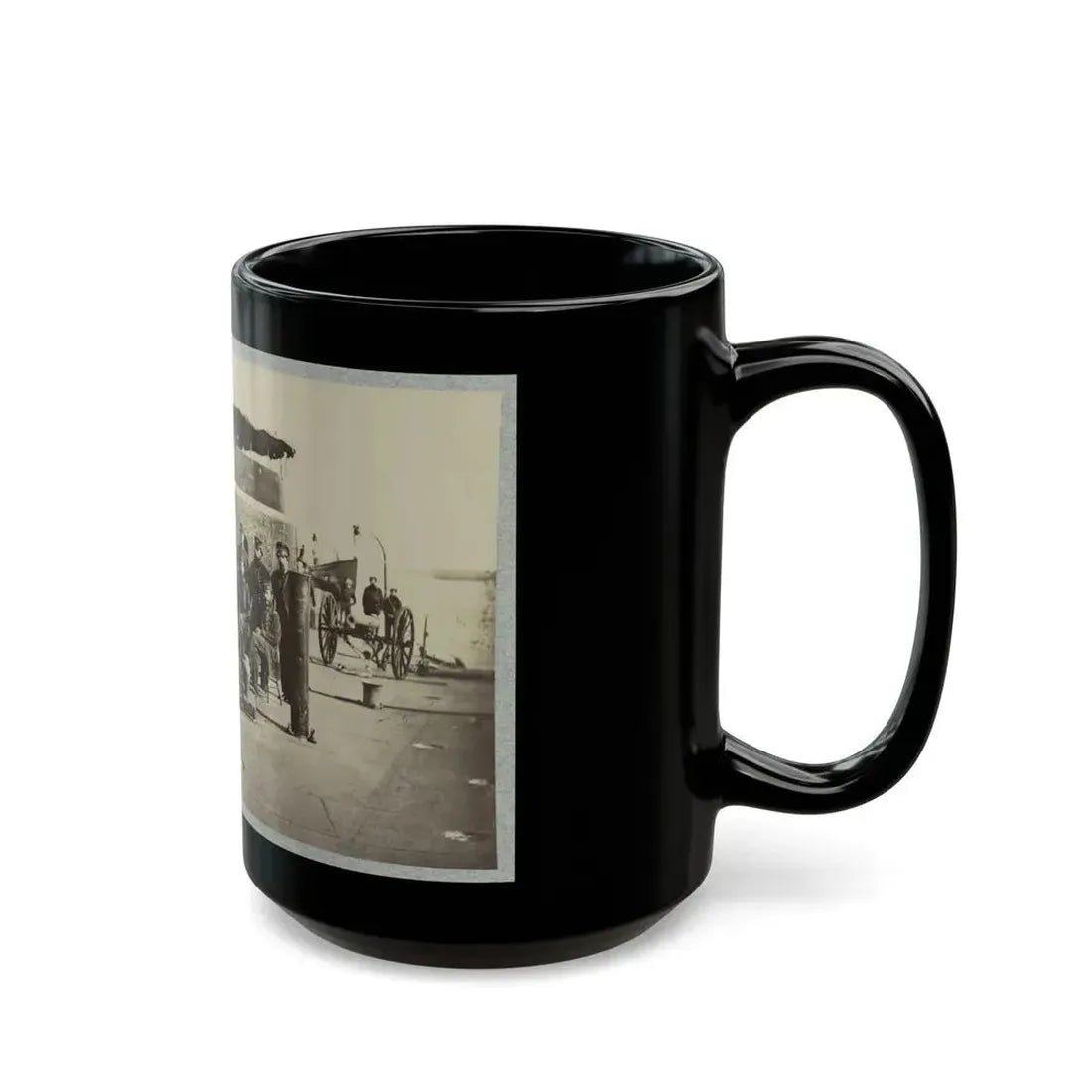 Fifteen Officers On Deck Of A Union Monitor Warship (U.S. Civil War) Black Coffee Mug - Go Mug Yourself