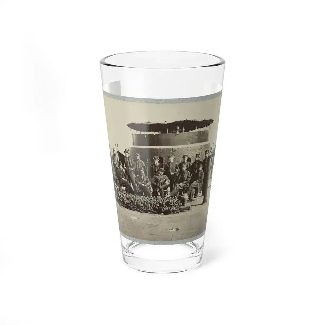 Fifteen Officers On Deck Of A Union Monitor Warship (U.S. Civil War) Pint Glass 16oz 16oz - Go Mug Yourself