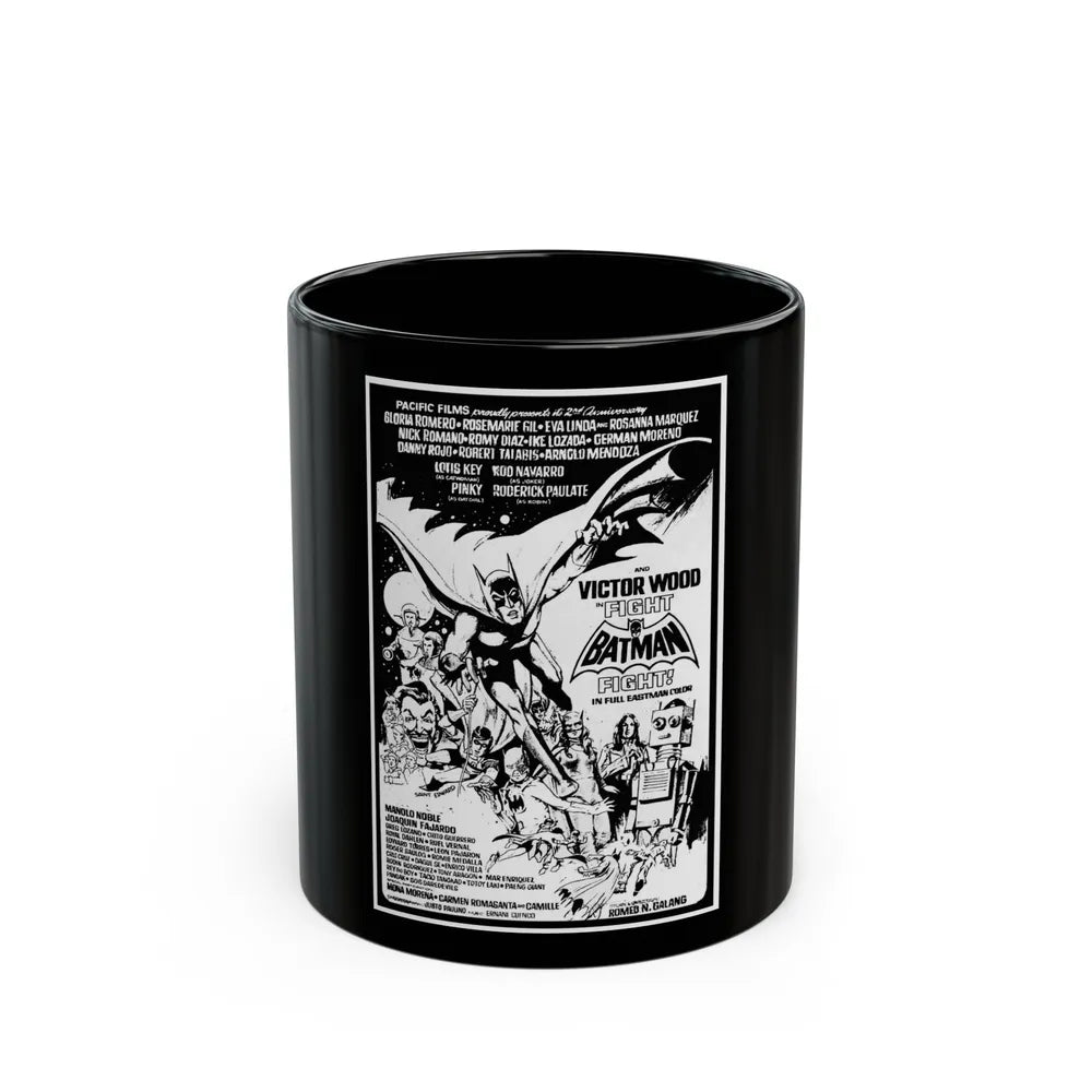 FIGHT BATMAN FIGHT 1973 Movie Poster - Black Coffee Mug-11oz-Go Mug Yourself