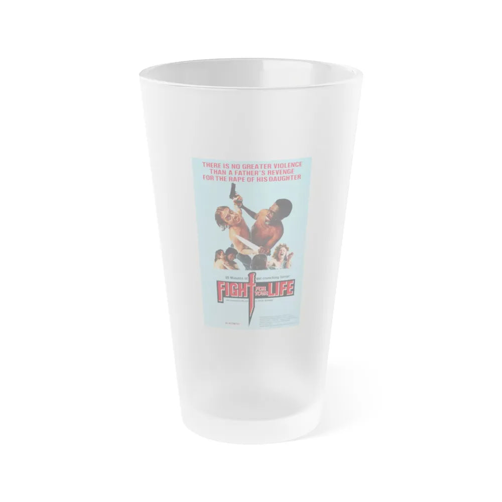 FIGHT FOR YOUR LIFE 1977 Movie Poster - Frosted Pint Glass 16oz-16oz-Frosted-Go Mug Yourself