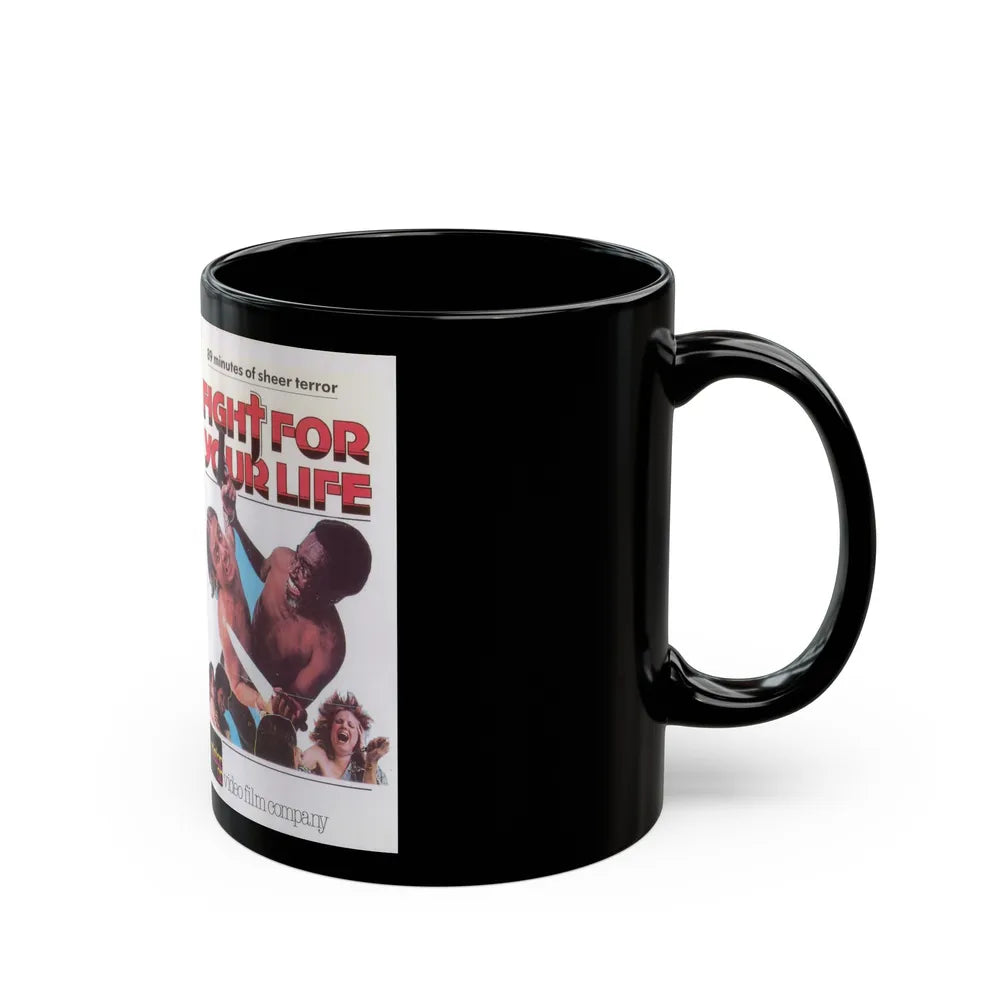 FIGHT FOR YOUR LIFE (VHS COVER) - Black Coffee Mug-Go Mug Yourself